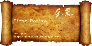 Girst Rozita névjegykártya